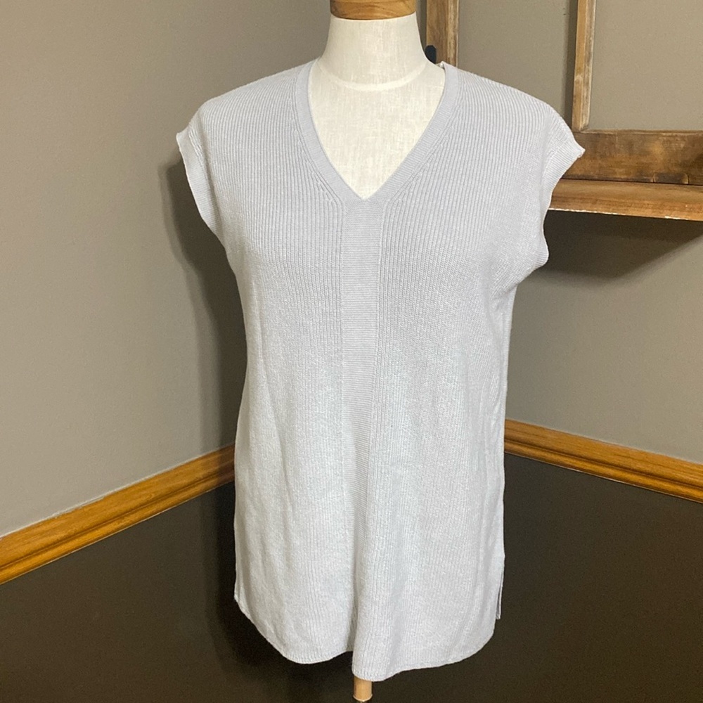 J. Jill light powder blue v neck sweater vest size small